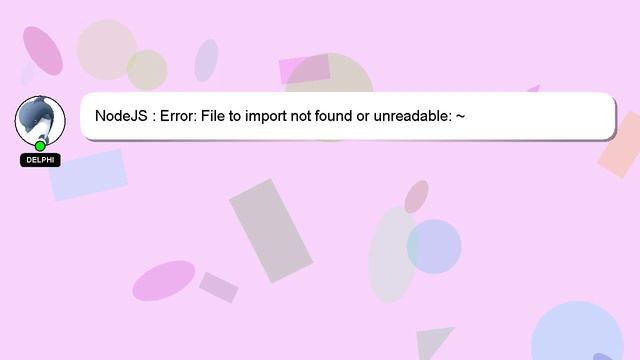 NodeJS : Error: File to import not found or unreadable: ~bootstrap/scss/bootstrap смотреть онлайн