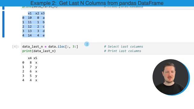 How to Extract First & Last N Columns from pandas DataFrame in Python (2 Examples) | iloc Attribute смотреть онлайн