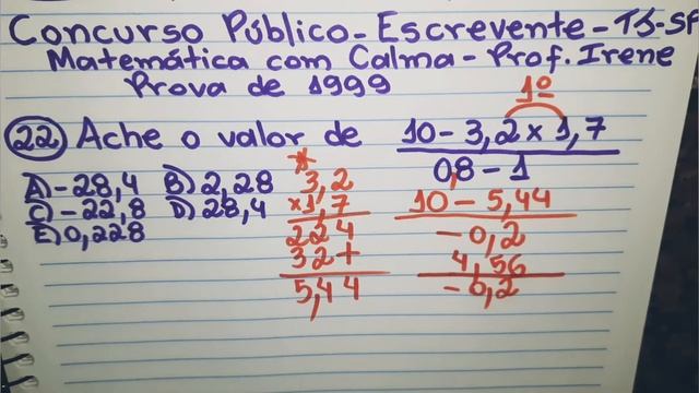 COMO RESOLVER EXPRESSÕES NUMÉRICAS COM NÚMEROS DECIMAIS, ENVOLVENDO FRAÇÃO -VUNESP- CONCURSO TJ - S смотреть онлайн