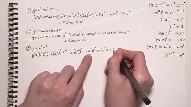 Вычислить производную примеры. Самое начало смотреть онлайн