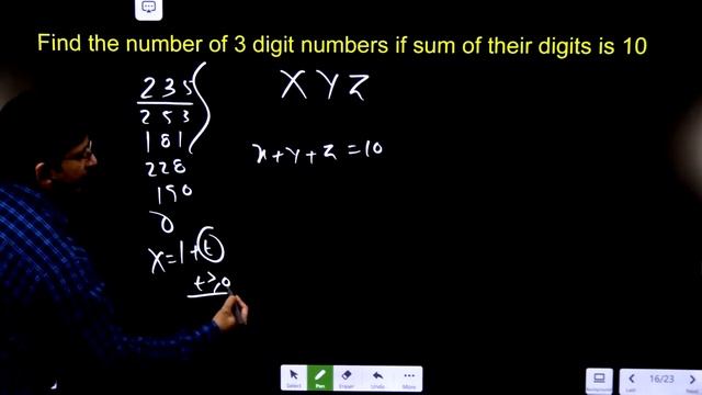 Find the number of 3 digit numbers if sum of their digits is 10 | Permutation and Combinations смотреть онлайн