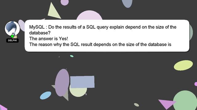 MySQL : Do the results of a SQL query explain depend on the size of the database? смотреть онлайн