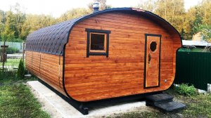 Баня Квадро овал 4 на 5 метров для большой семьи от Bochky.ru за 1 день под ключ