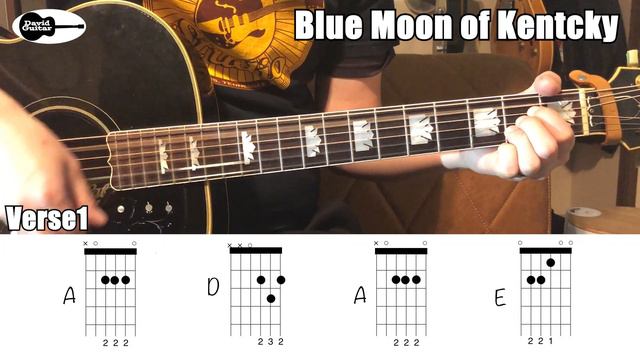 Blue Moon of Kentcky Elvis Presley Guitar Chords смотреть онлайн