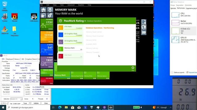 Performance Test PassMark Lenovo ThinkPad L15 Gen 1 AMD Ryzen 5 Pro 4650U смотреть онлайн