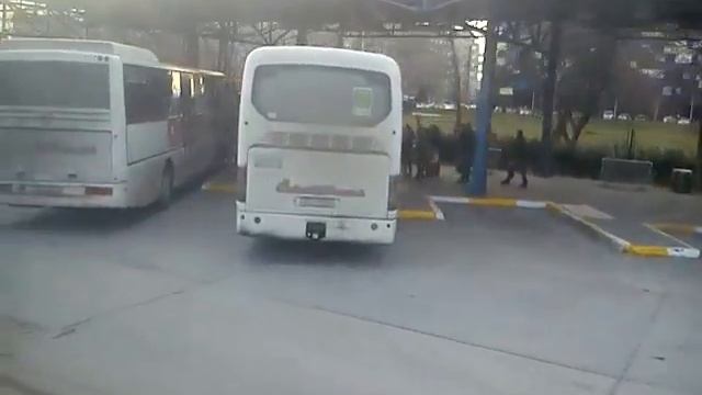 Zagreb Bus Ride Clip:Arrival At Central Bus Station
