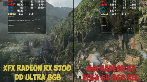 XFX Radeon RX 5700 DD ULTRA 8GB vs Radeon RX Vega 64 | AMD Ryzen 5 3600 I 32GB DDR4@3800 | 4x8GB