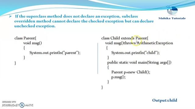 Core Java 46 - Exception Handling In Method Overriding смотреть онлайн