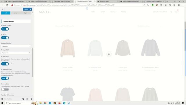 Staffy Multipurpose Wordpress theme - Tutorials - Shop Settings смотреть онлайн