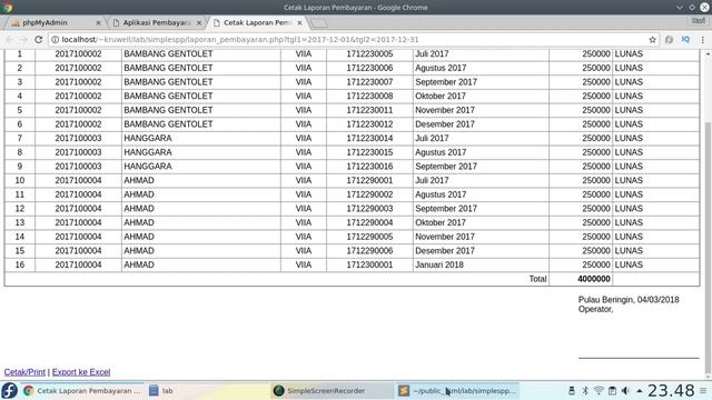 Export Laporan Ke Excel dengan PHP - Membuat Aplikasi Pembayaran SPP dengan PHP dan MySQL смотреть онлайн