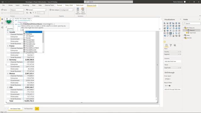 How to Calculate Percentages in Power BI based on Column Total and Parent Row? смотреть онлайн