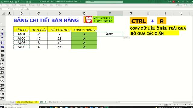 BỘ PHÍM TẮT CTRL + R : COPY VÀ PASTE BỎ QUA CÁC Ô BỊ ẨN - ILOVEEXCEL! смотреть онлайн