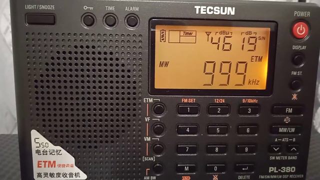 TECSUN-380 MW 999 kHz смотреть онлайн