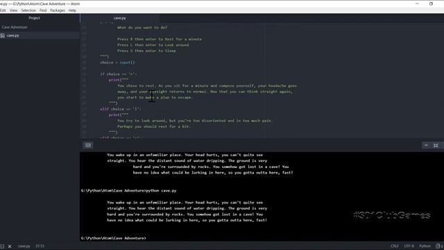 Python Text Adventure: The Cave Part 3/4 - Coding the Cave смотреть онлайн