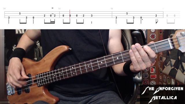 The Unforgiven by Metallica - Bass Cover with Tabs Play-Along смотреть онлайн