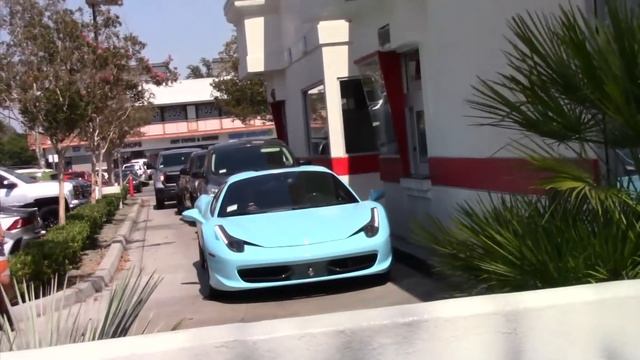 Tyga Takes Kylie's Ferrari To In And Out For Burgers