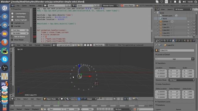 Blender ODE visualization (Python 3.5) - p1 смотреть онлайн