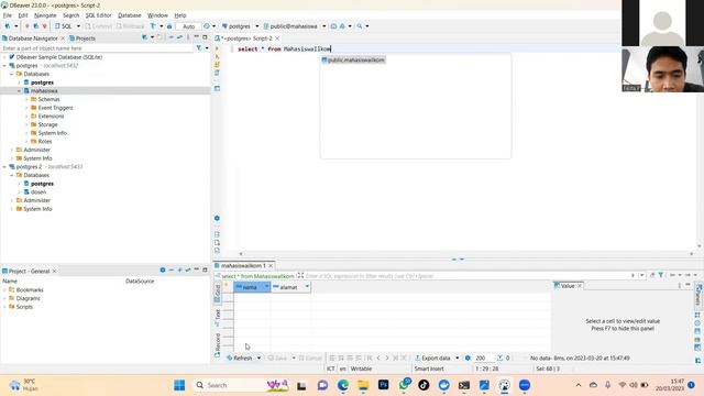 Oprasi Insert, Update, dan Delete PostgreSQL dengan koneksi Docker menggunakan Dbeaver| 3A BDT 2023 смотреть онлайн