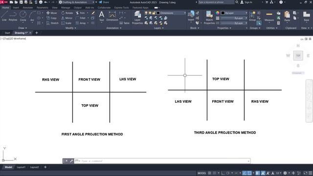 ORTHOGRAPHIC PROJECTION IN ENGINEERING DRAWING IN AutoCAD смотреть онлайн