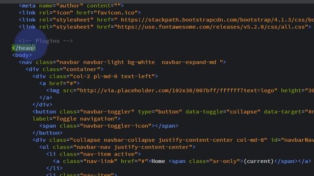 Bootstrap 4 Blueprints Add Logo Using Brackets Text Editor смотреть онлайн