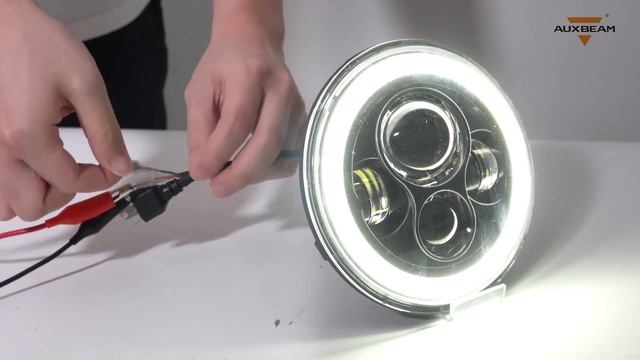 7 Inch 45W Round Hi-Lo Beam LED Headlight with Halo Ring (Black) смотреть онлайн
