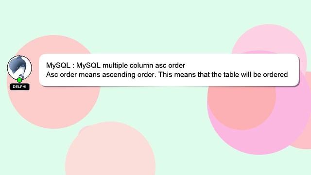 MySQL : MySQL multiple column asc order смотреть онлайн
