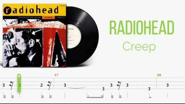 How To Play Radiohead - Creep [Bass Tabs Tutorial] - [Interactive Tabs On Screen]