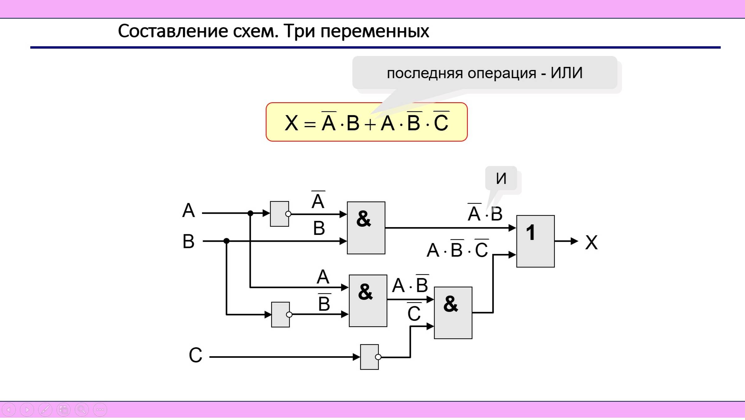 Построение схем по логическим выражениям смотреть онлайн