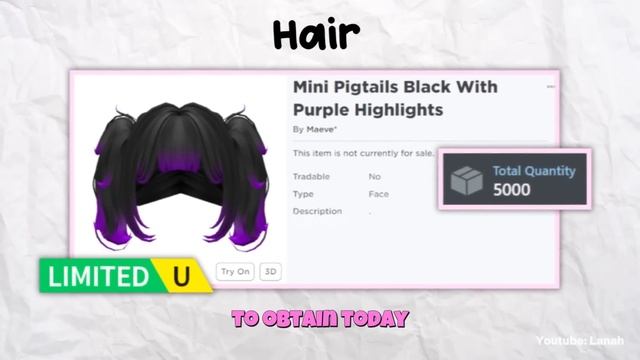 HURRY! GET NEW FREE HAIR ?? // MINI PIGTAILS BLACK WITH PURPLE HIGHLIGHTS смотреть онлайн