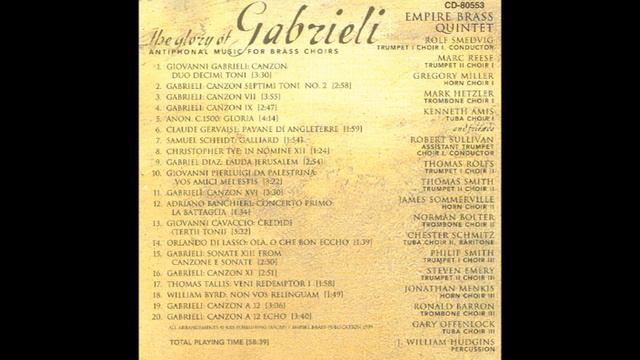 Giovanni Gabrieli c.1555-1612 - Empire Brass The Glory Of Gabrieli