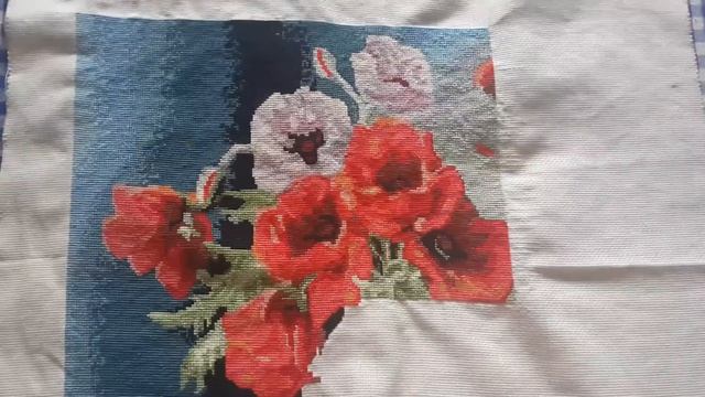 Вышивка крестиком: "Маки" - 3 лист отшит! смотреть онлайн