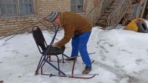 Самодельные санки с двигательным механизмом