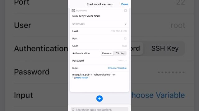 Using iOS Shortcuts to send MQTT messages via SSH. Example w Roborock S55 (more info in description смотреть онлайн