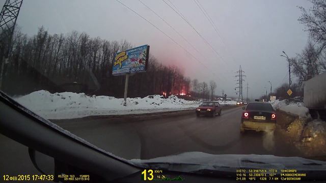 Горит ПИК в пос. Управленческий, г. Самара, 12.02.2015 смотреть онлайн