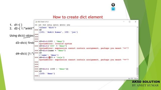 how to access dictionary element in python ?? | Python Programing #39 | by AKSD SOLUTION смотреть онлайн