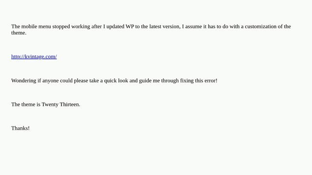 Wordpress: Mobile Menu Not Working смотреть онлайн