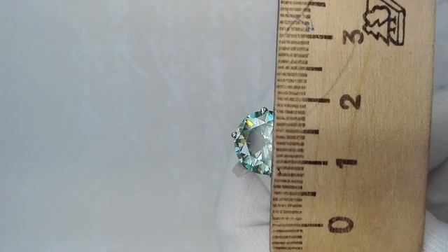 Серебряное кольцо с муассанитом 4,85 карат. Купить кольцо с муассанитом. смотреть онлайн