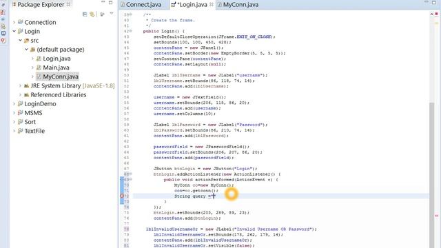 Login Form In java Using MS SQL as database in eclipse video tutorial смотреть онлайн