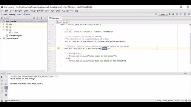 Check if an Array contains a value using Java смотреть онлайн