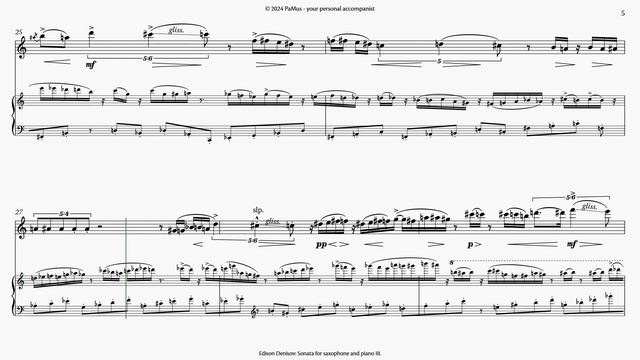 Edison Denisov: Sonate for Saxophone 3 mvt - piano accompaniment смотреть онлайн