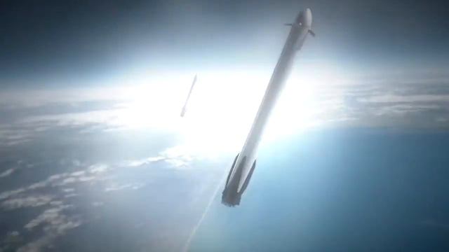 Falcon Heavy   Анимация полета