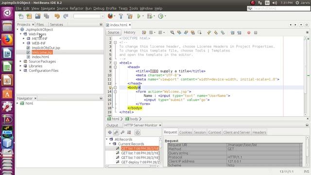 jsp(java server pages) http response implicit object demonstration смотреть онлайн