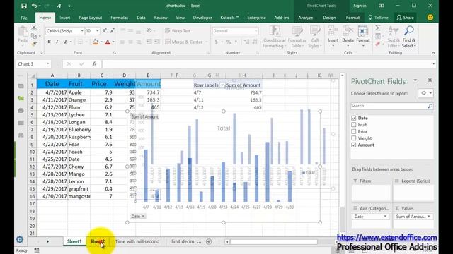How to change date format in axis of Pivot Chart or normal chart in Excel смотреть онлайн