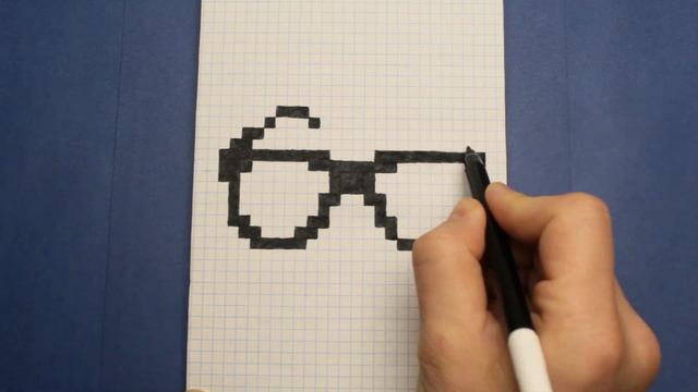 Рисунок по клеткам 3D очки Как нарисовать Простой рисунок смотреть онлайн
