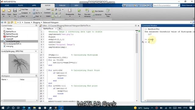 Balanced Histogram Thresholding With MATLAB Image processing смотреть онлайн