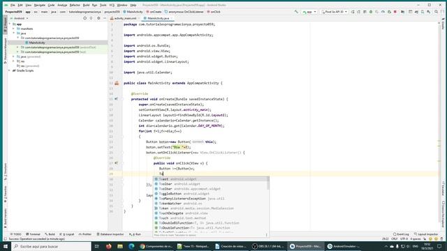 Curso de Android con Java: Creación de vistas (Button, EditText, LinearLayout etc) en forma dinámic смотреть онлайн