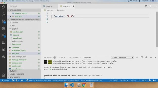 Creating a GraphQL Server, Part 3: Publishing a GraphQL Server to Azure Functions смотреть онлайн
