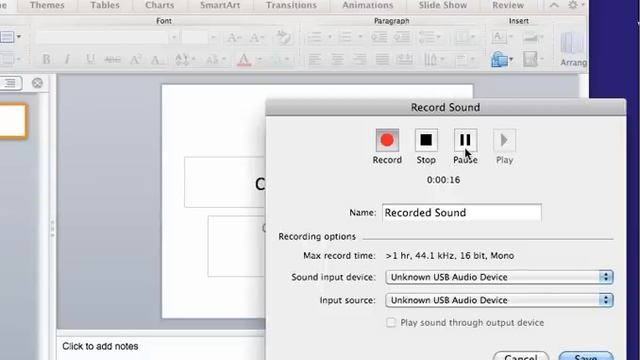 Adding Audio To A Power Point Presentation (Mac Office 2011)