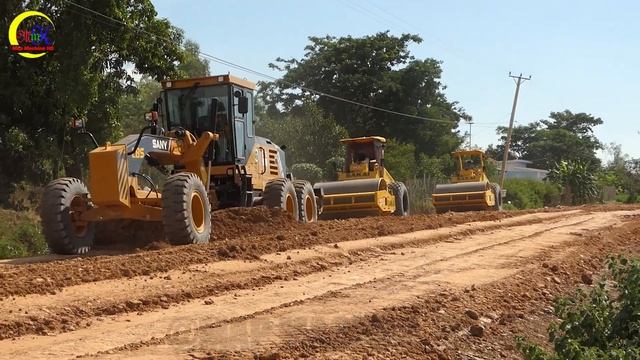 Wonderful Work! Processing Techniques For Creating Roads With a Strong Motor Grader and Road Roller смотреть онлайн