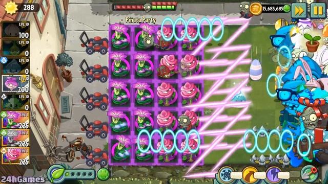PvZ 2 ROSE SWORDFIGHTER Plants Attack All Gargantuar Zombies Fight! - PvZ 2 Pinata Party смотреть онлайн